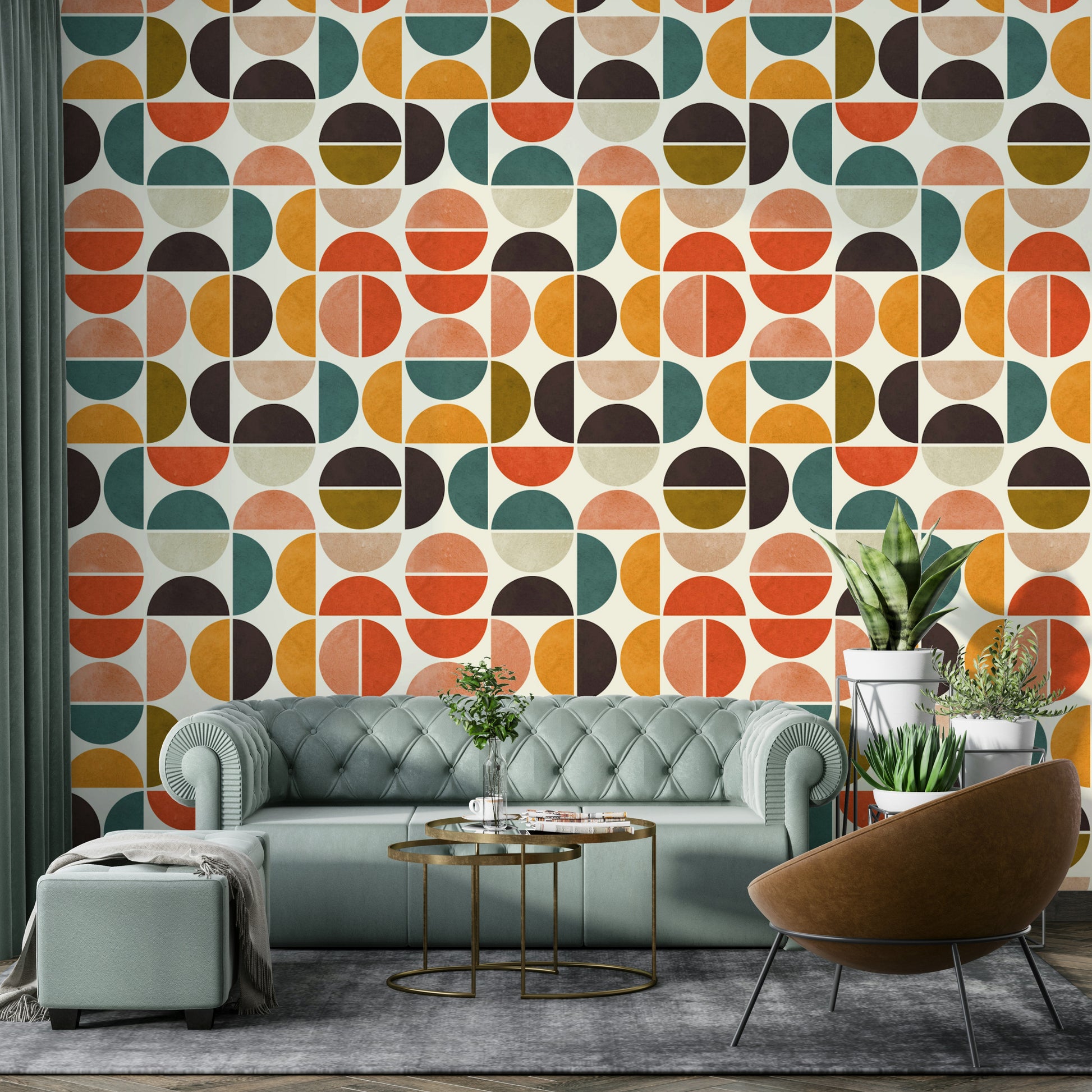 The style is geometric and has a playful, nostalgic feel.


