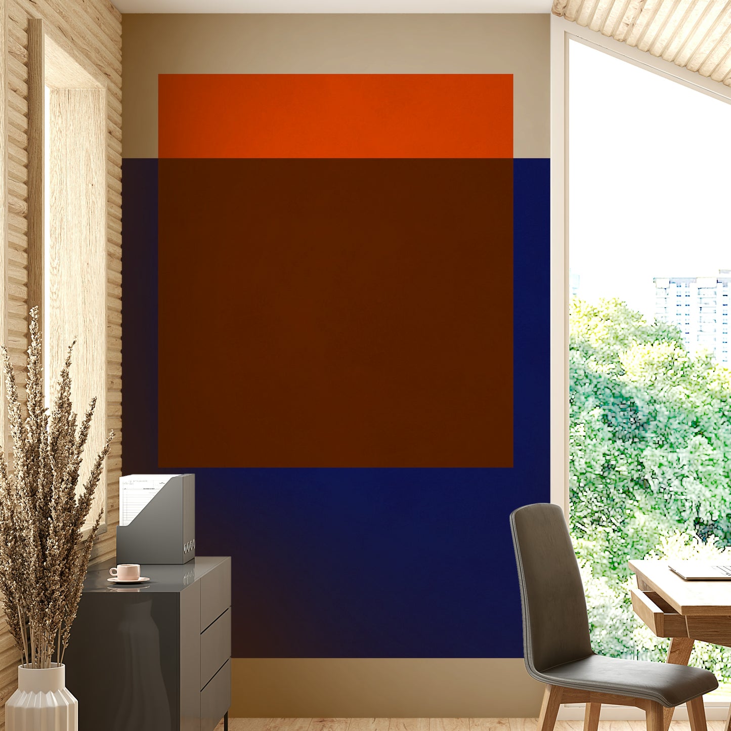 The design is non-realistic and interpretive.

