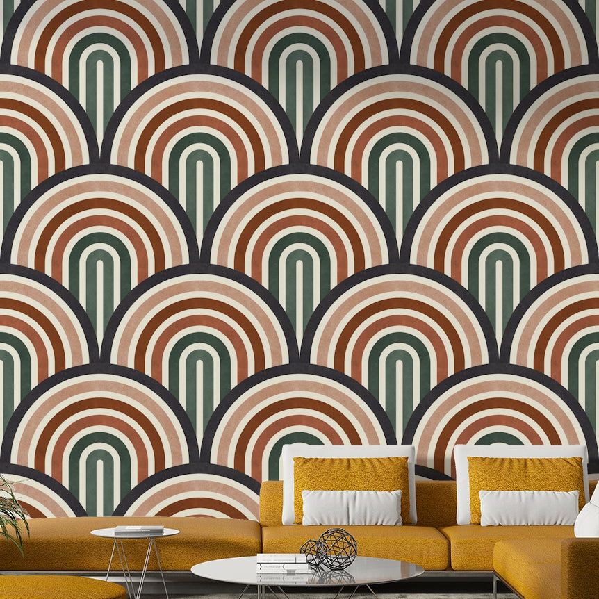 The mural gives a feeling of depth and dimension.

