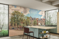 The street is made of cobblestones.

