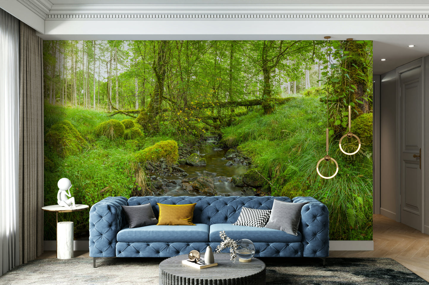 The trees and foliage are lush and full.

