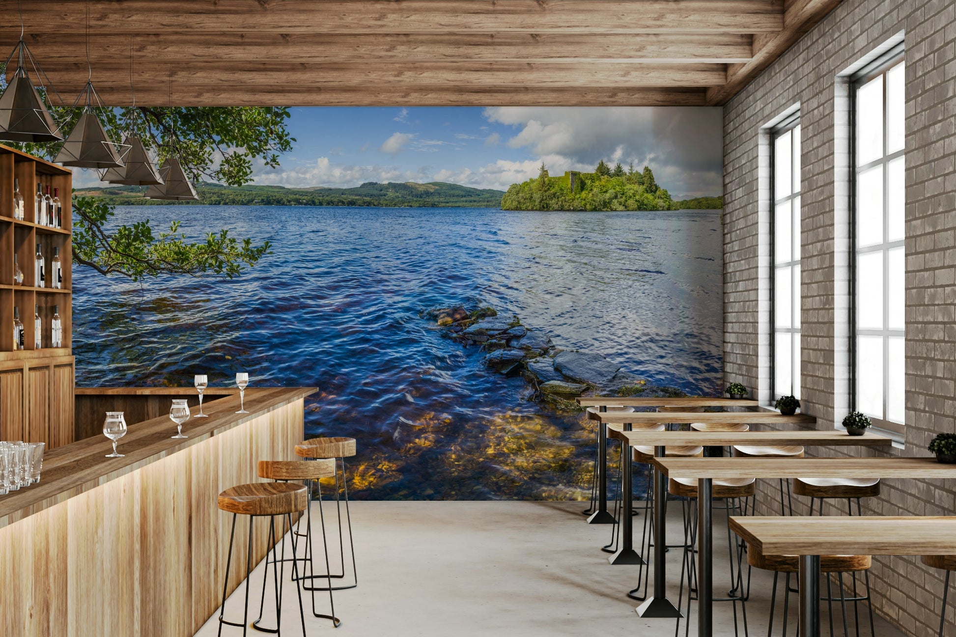 The sky is cloudy and gray.

