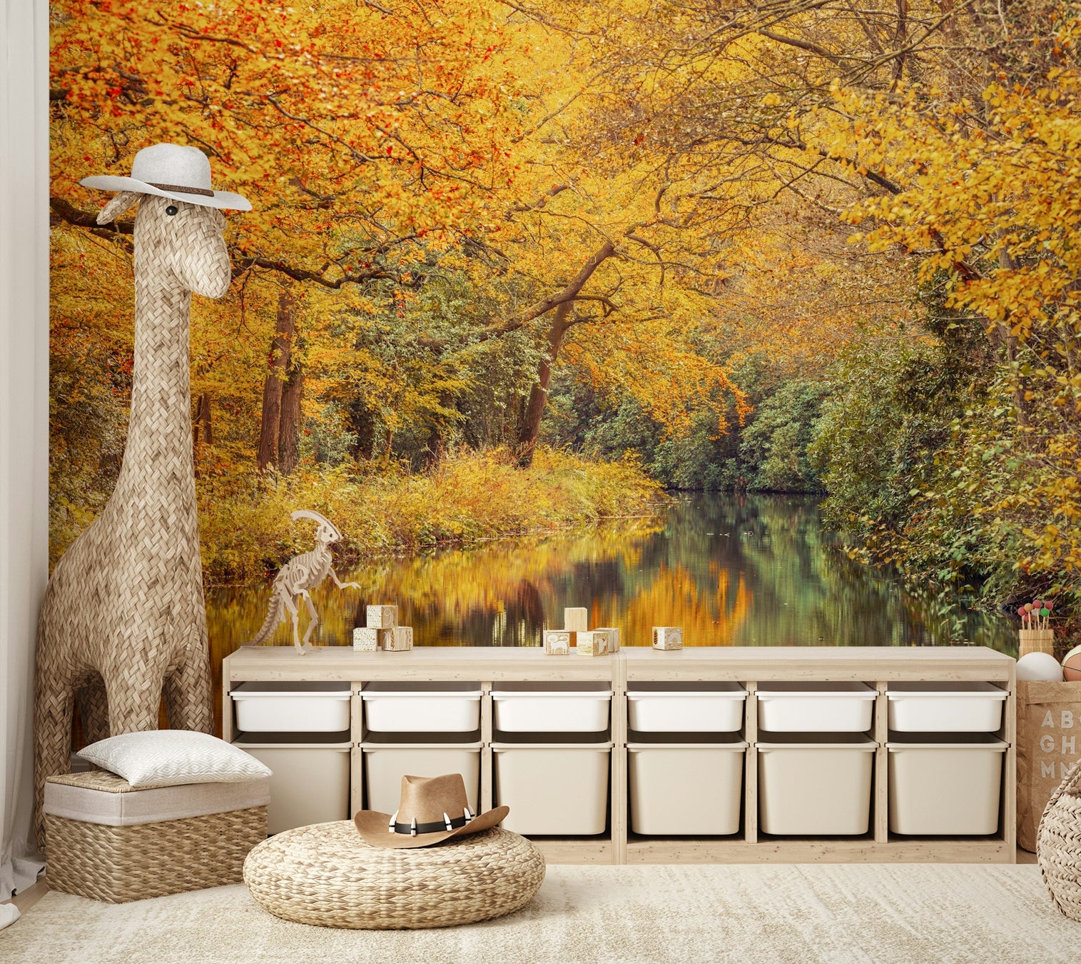 The stream flows gently through the scene.

