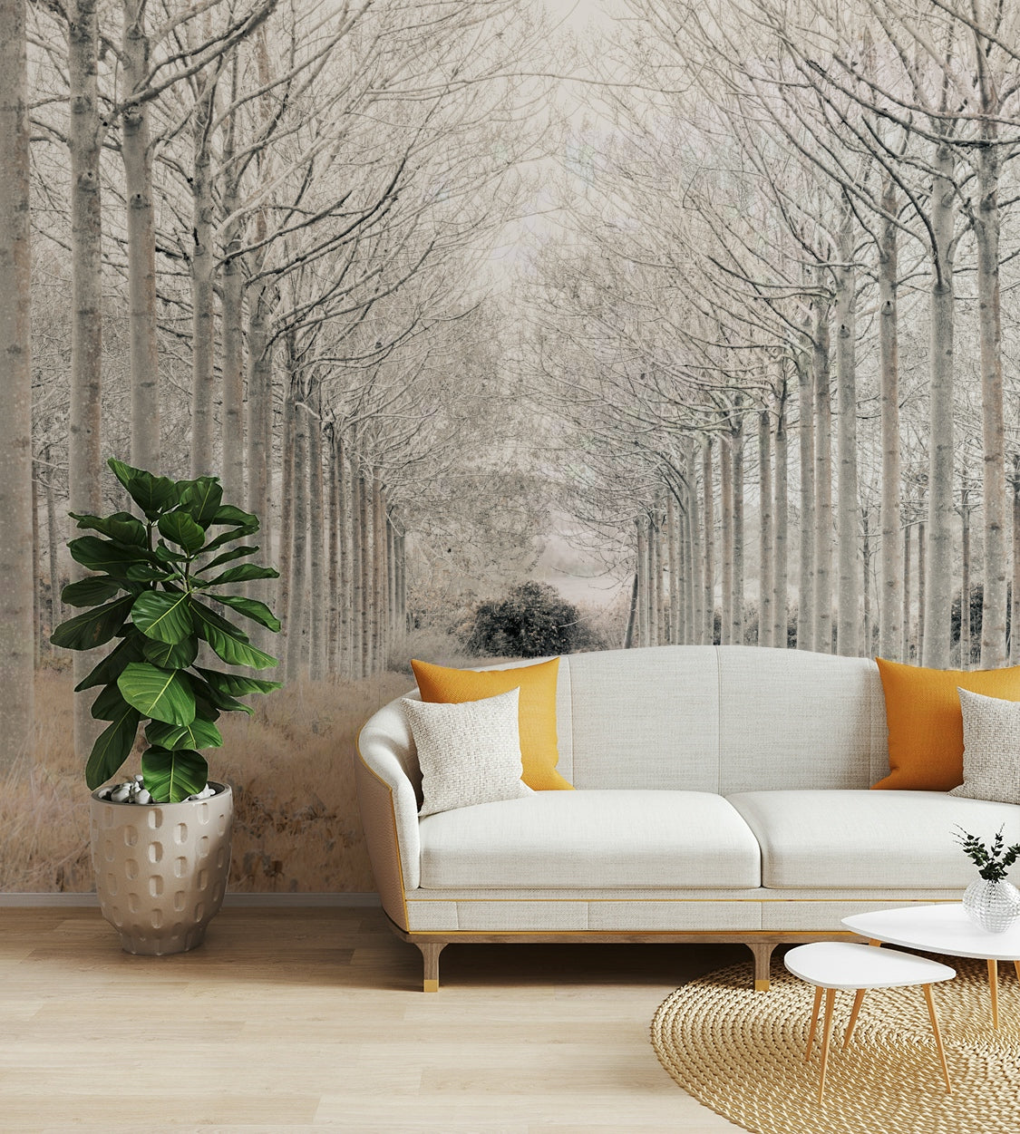 The ground is covered in snow or frost.

