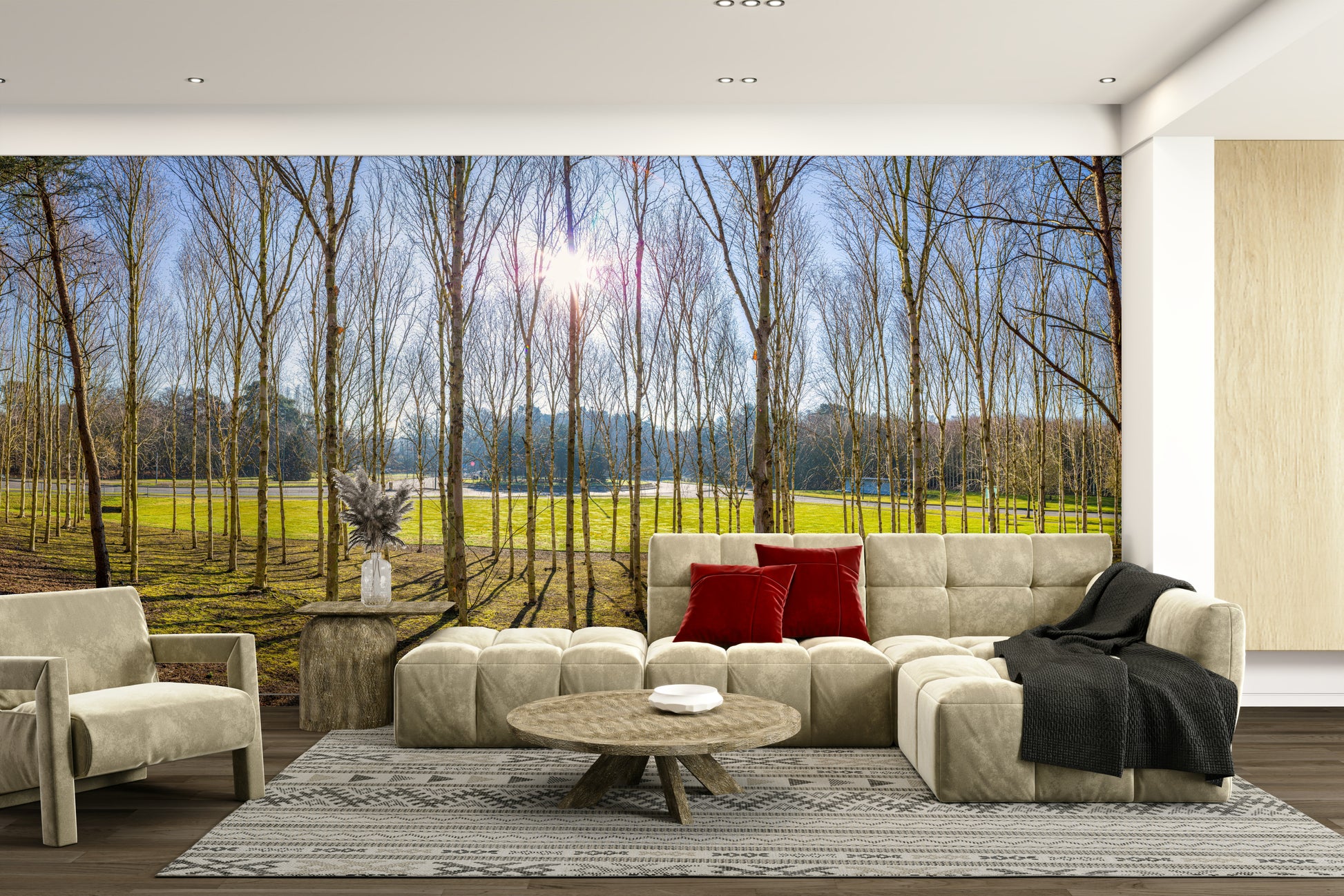 The colors are warm greens and browns.

