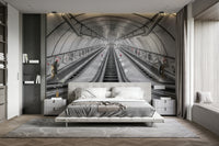 The path is surrounded by stone or rock walls.

