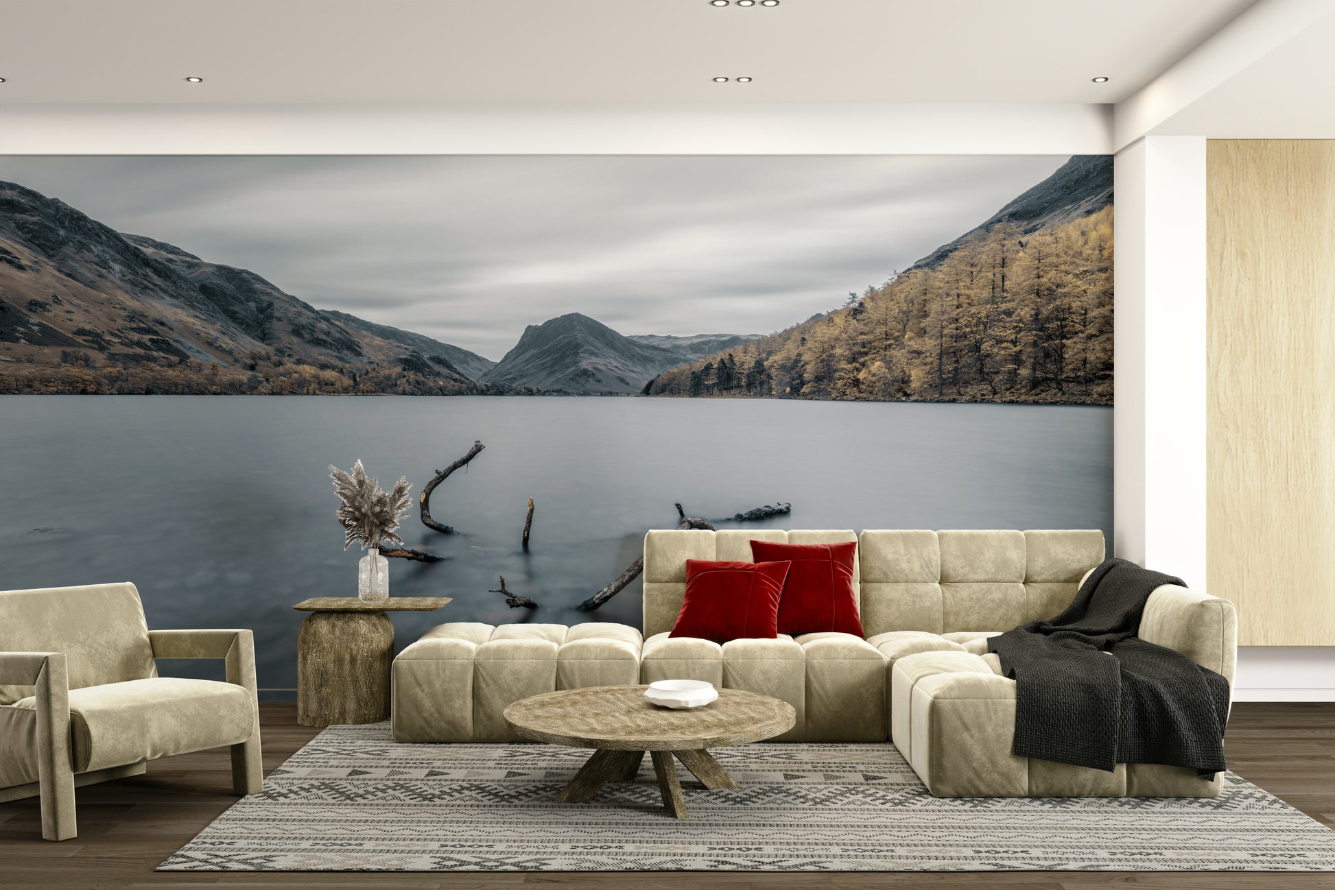 The water is still and calm.

