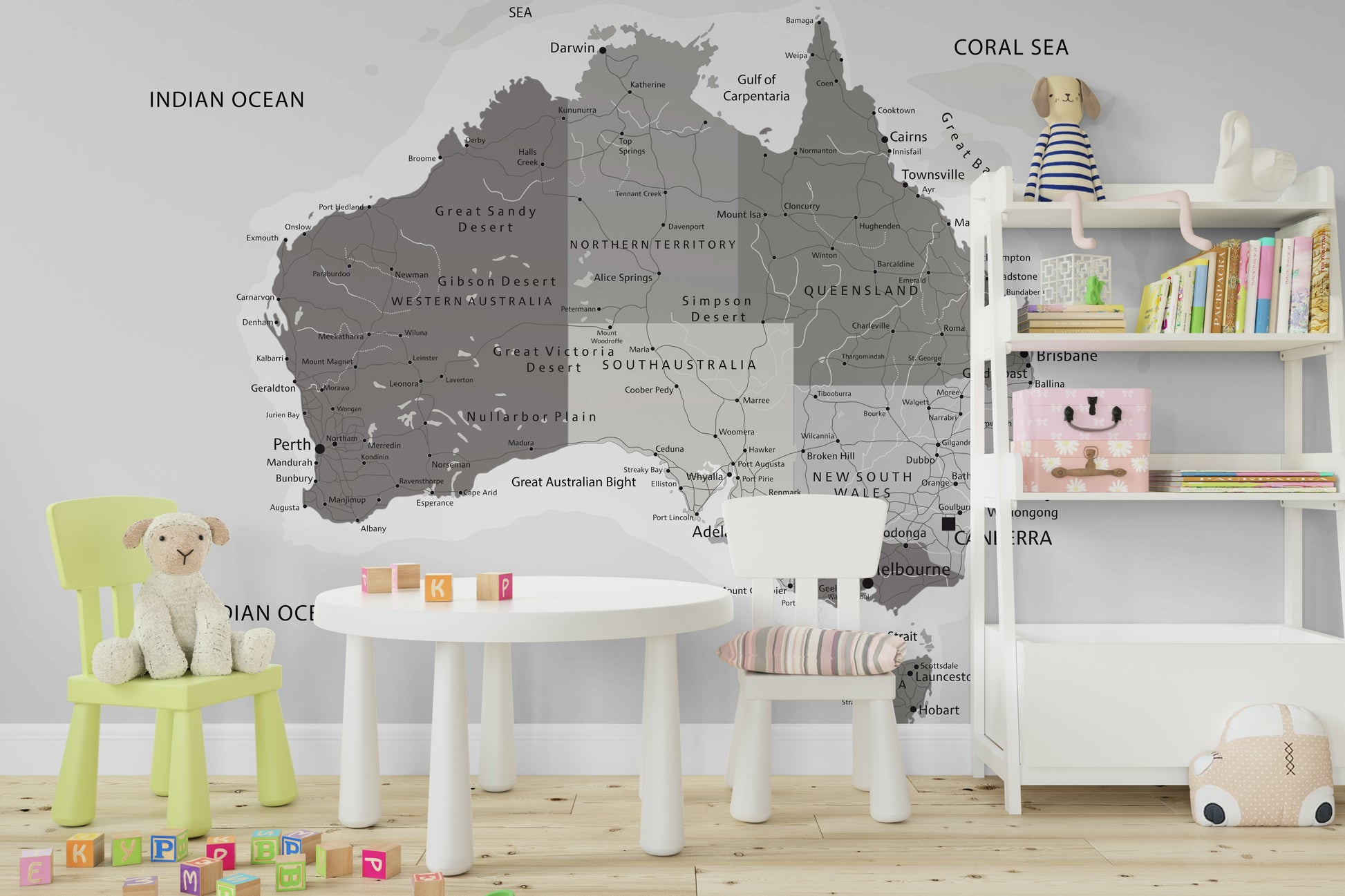 The map also includes the island of New Zealand.

