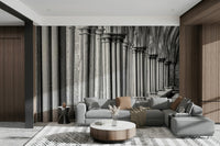 A long row of classical columns extends into the distance.

