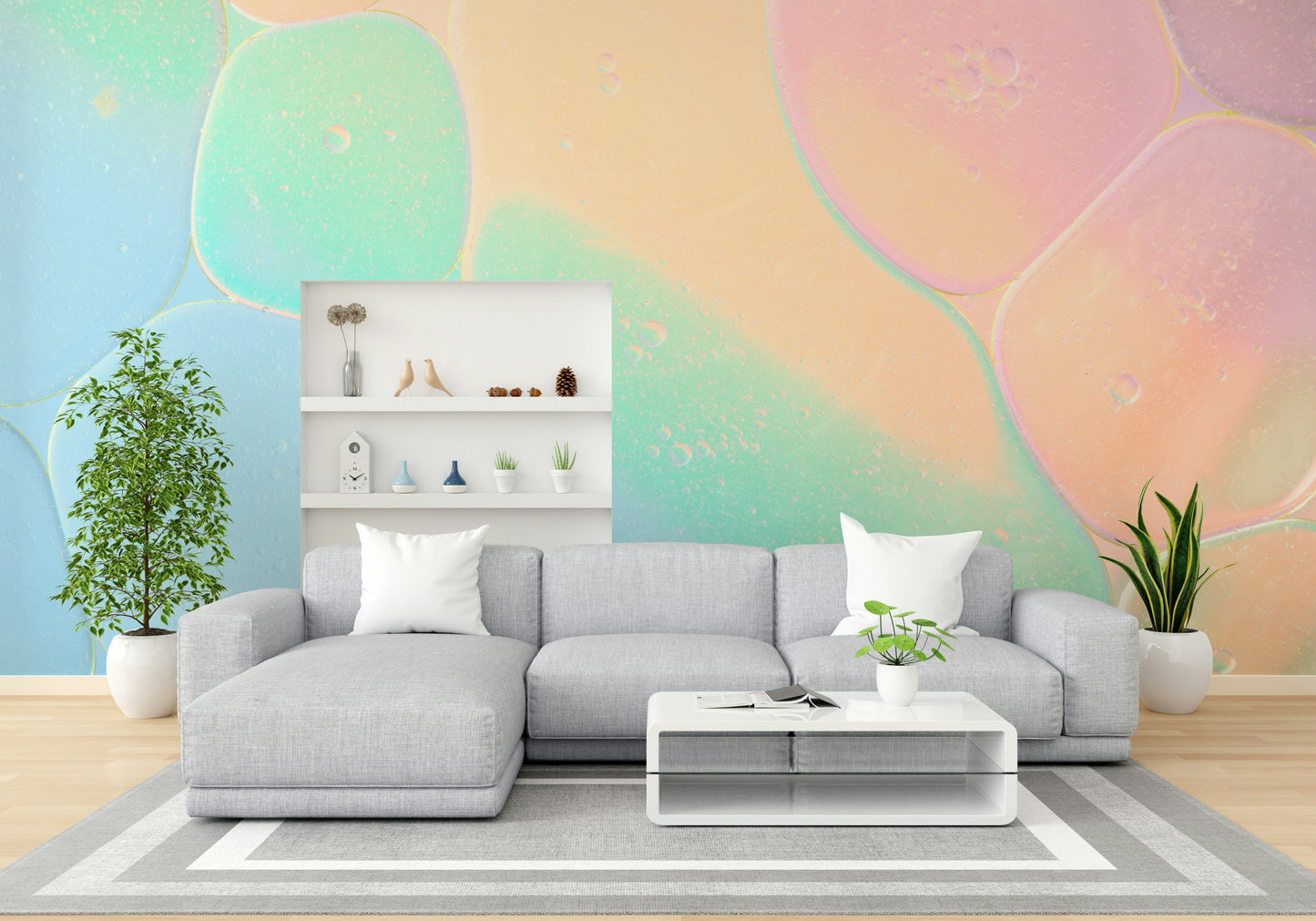 The design gives a feeling of whimsical, modern art.

