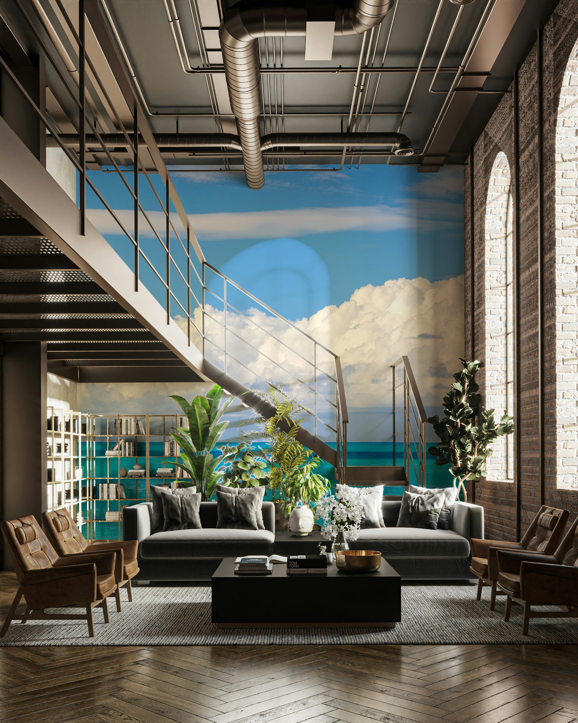 The image shows calm, turquoise-blue ocean water.

