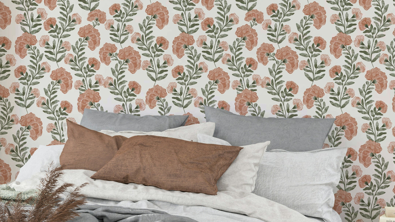 A wallpaper design with a floral pattern.

