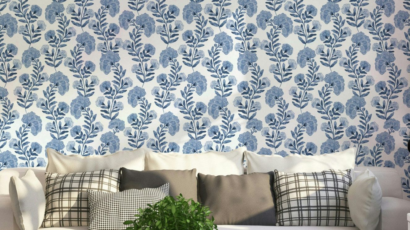A wallpaper design with a floral pattern.

