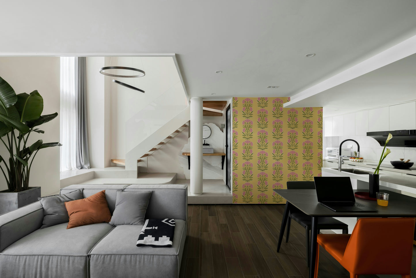 The image shows a symmetrical, Mughal-inspired floral design.

