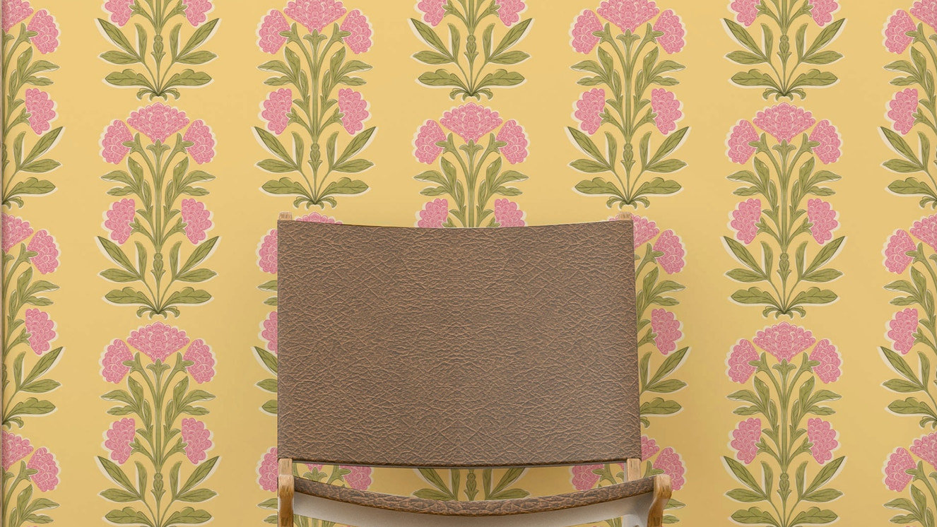A wallpaper design with a floral pattern.

