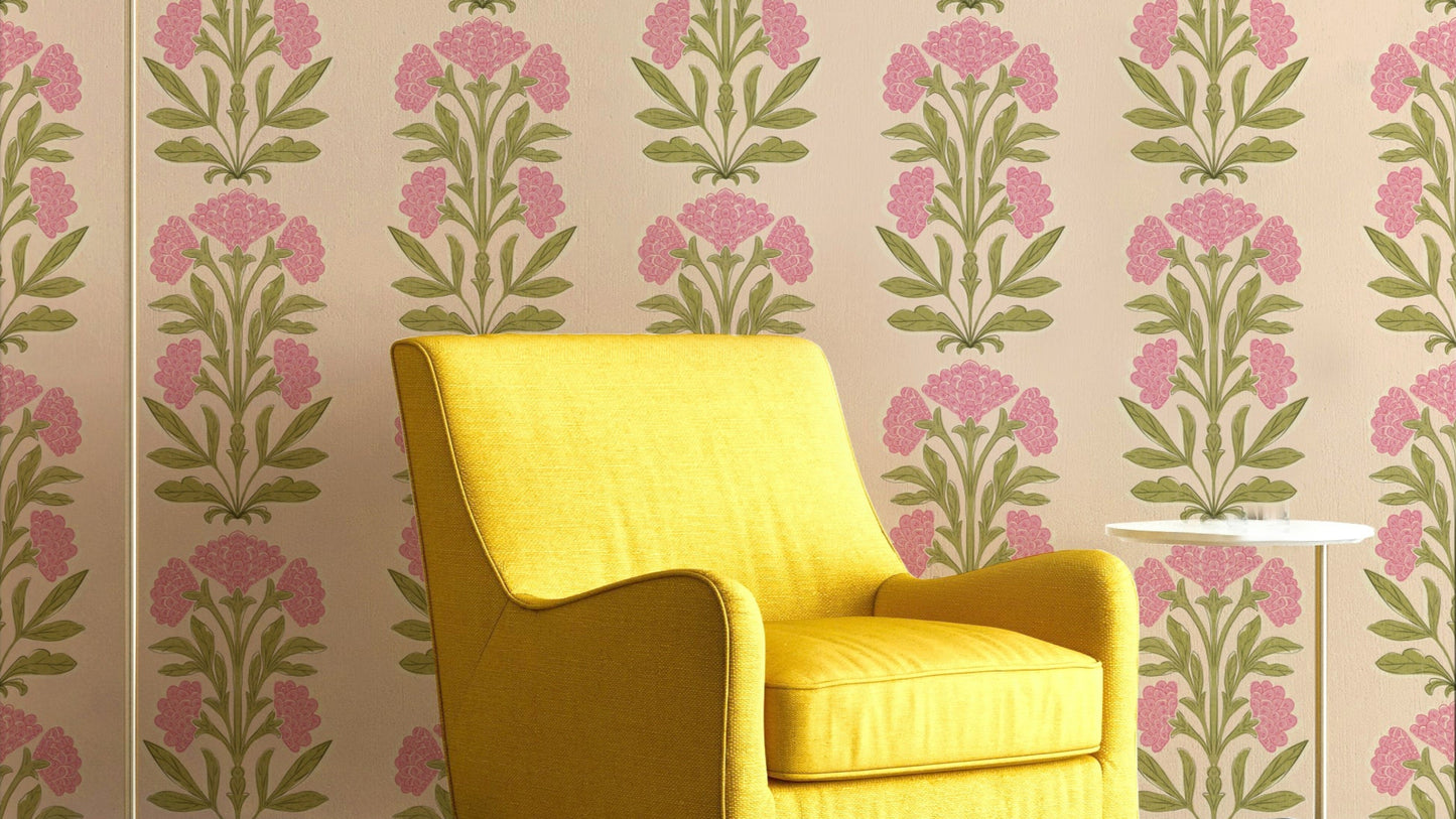 The image shows a repeating pattern of soft, pink petals.

