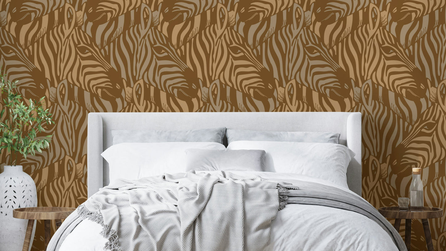 The image shows a peaceful, natural scene with a striped pattern.

