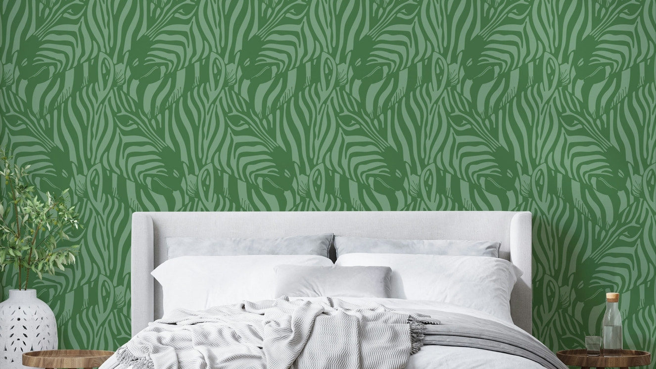 The image shows a peaceful, natural scene with a striped pattern.

