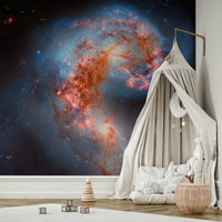 The colors are soft, muted tones of blue, purple, and black.

