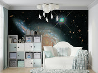 The celestial shapes are a central focus of the image.

