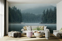 The trees and water reflections are a central focus of the image.

