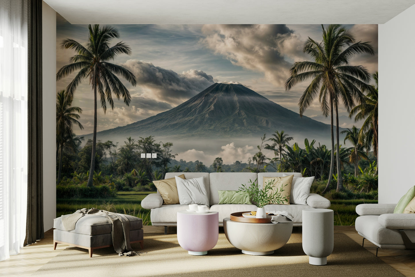 The colors are soft, muted tones of gray, blue, and green.

