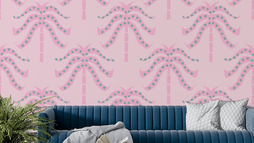 The palm fronds are a central focus of the image.

