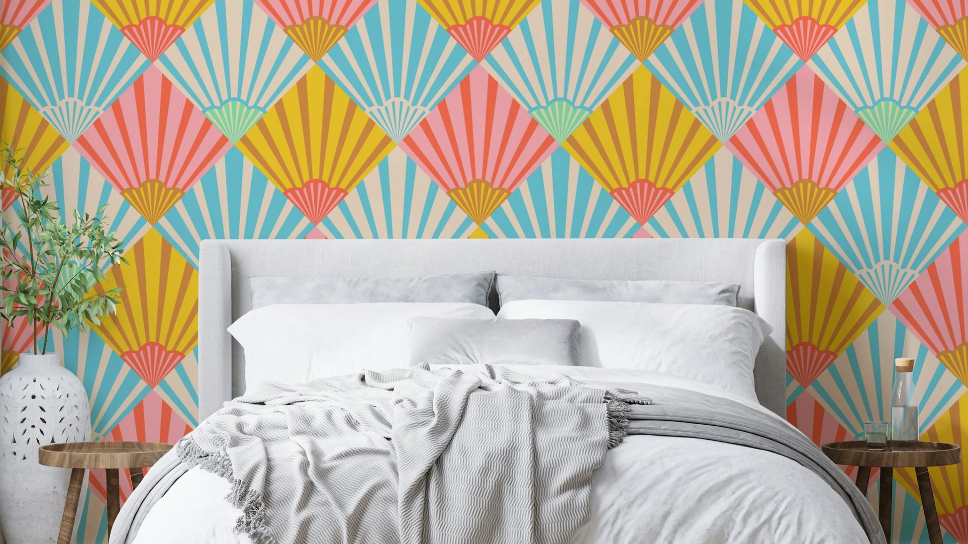 The geometric shapes are a central focus of the image.

