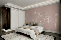 A wall mural of a peaceful botanical pattern.

