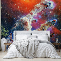 The art style is realistic, like a photograph taken by a space telescope.
