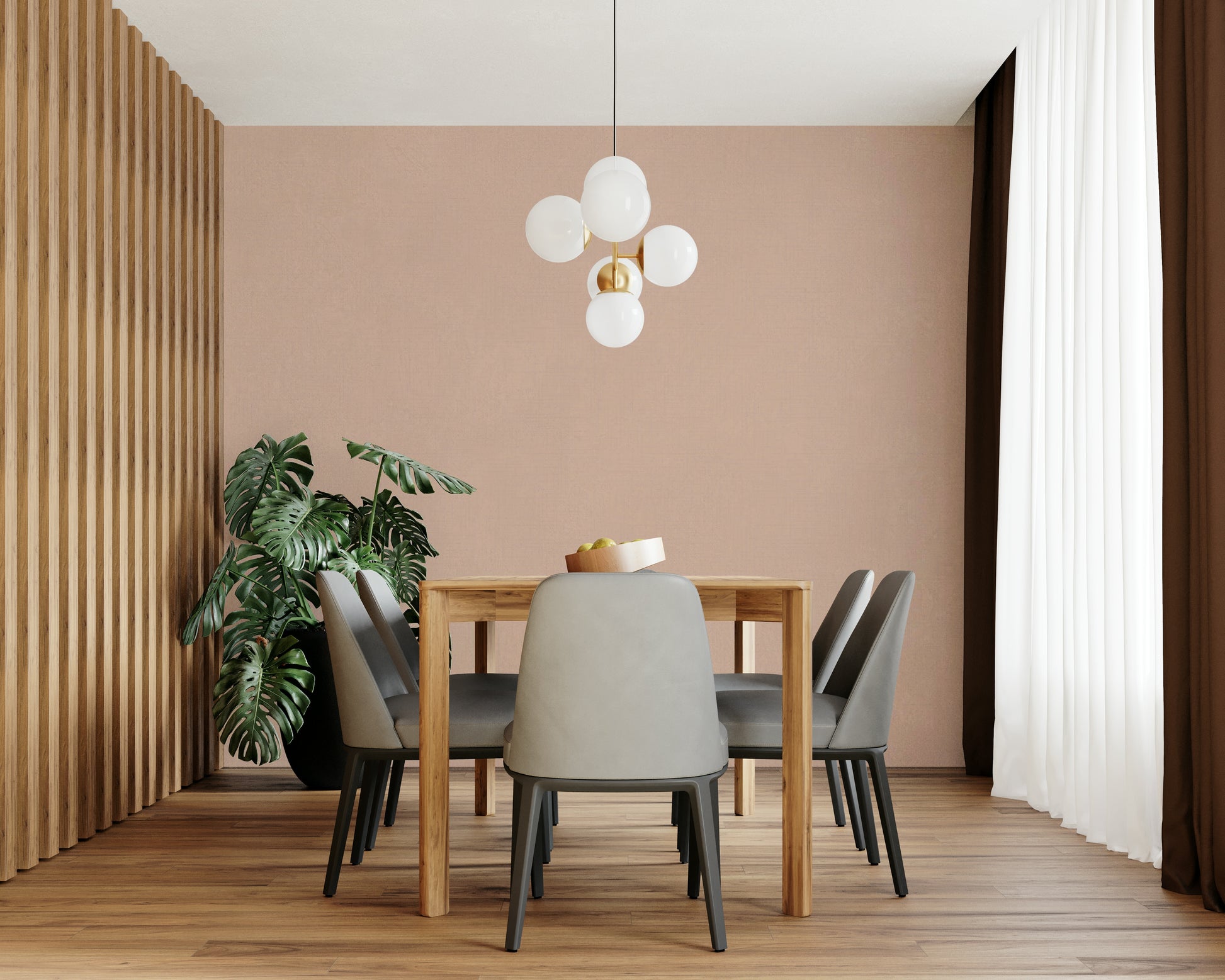 The room's lighting highlights the classic feel of the pattern.

