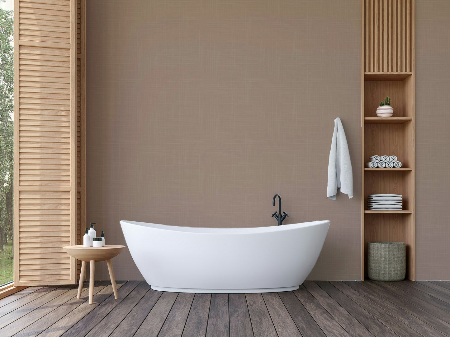 The colors are a soft, uniform warm taupe.

