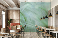The mural extends across the entire wall, creating a smooth backdrop.

