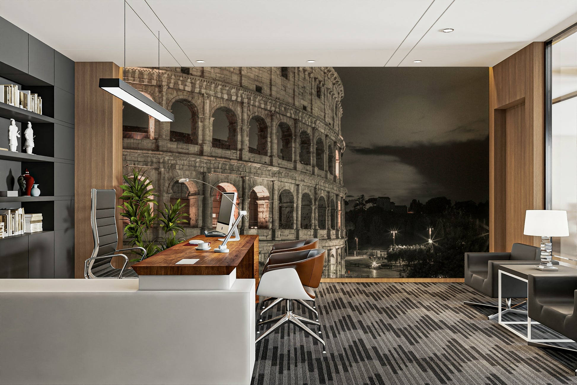 The design has a very polished and bold effect on the space.

