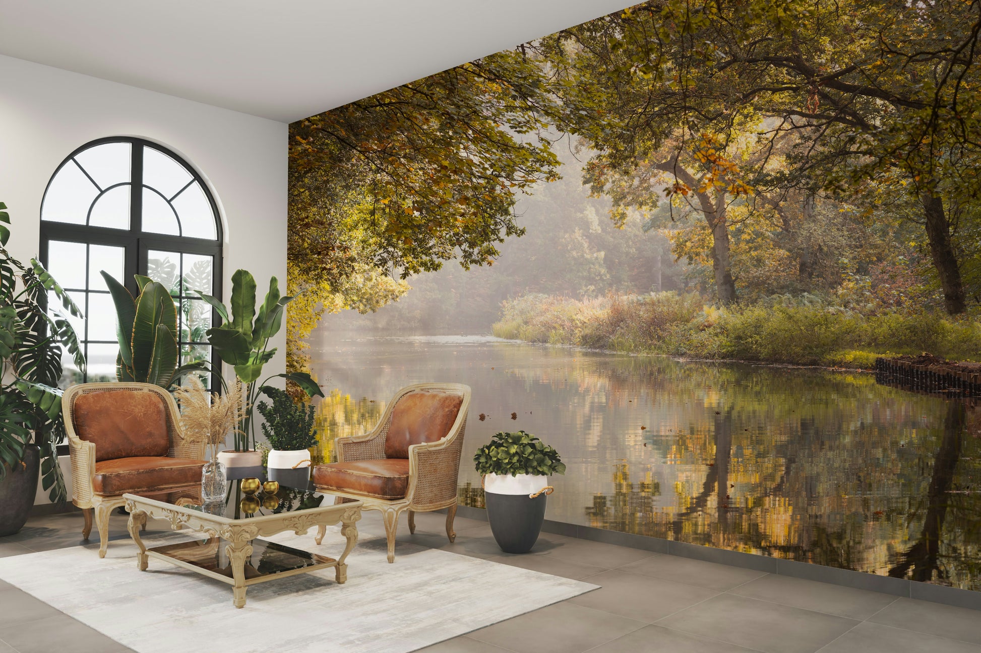 The design has a layered, artistic look with a sense of fluid movement.

