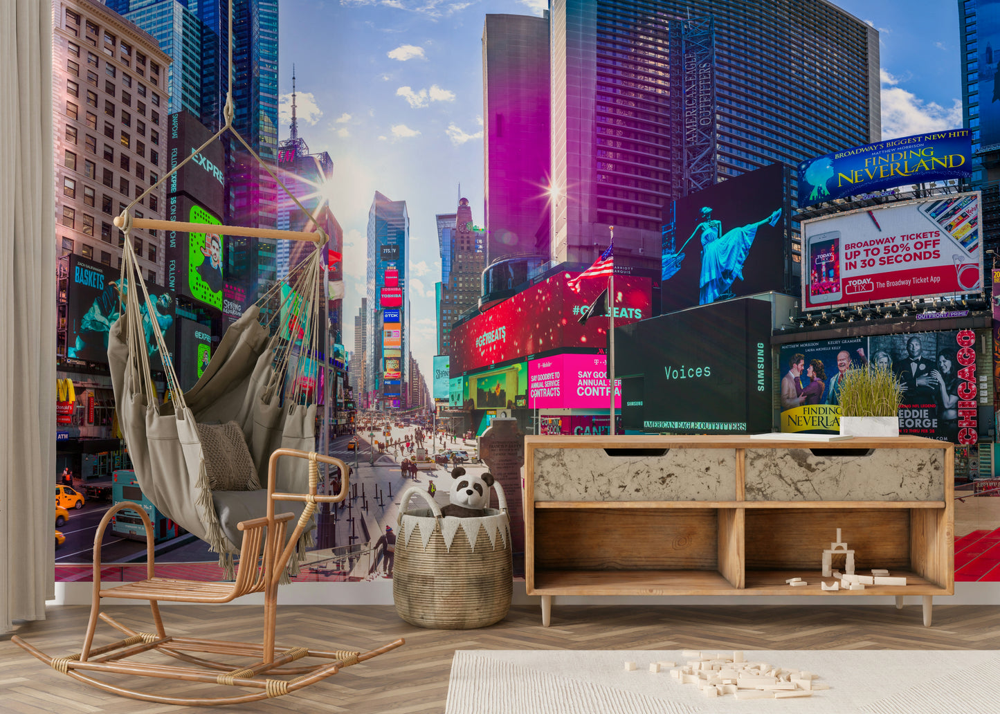 The colors are rich and dynamic, with bright, glowing lights.

