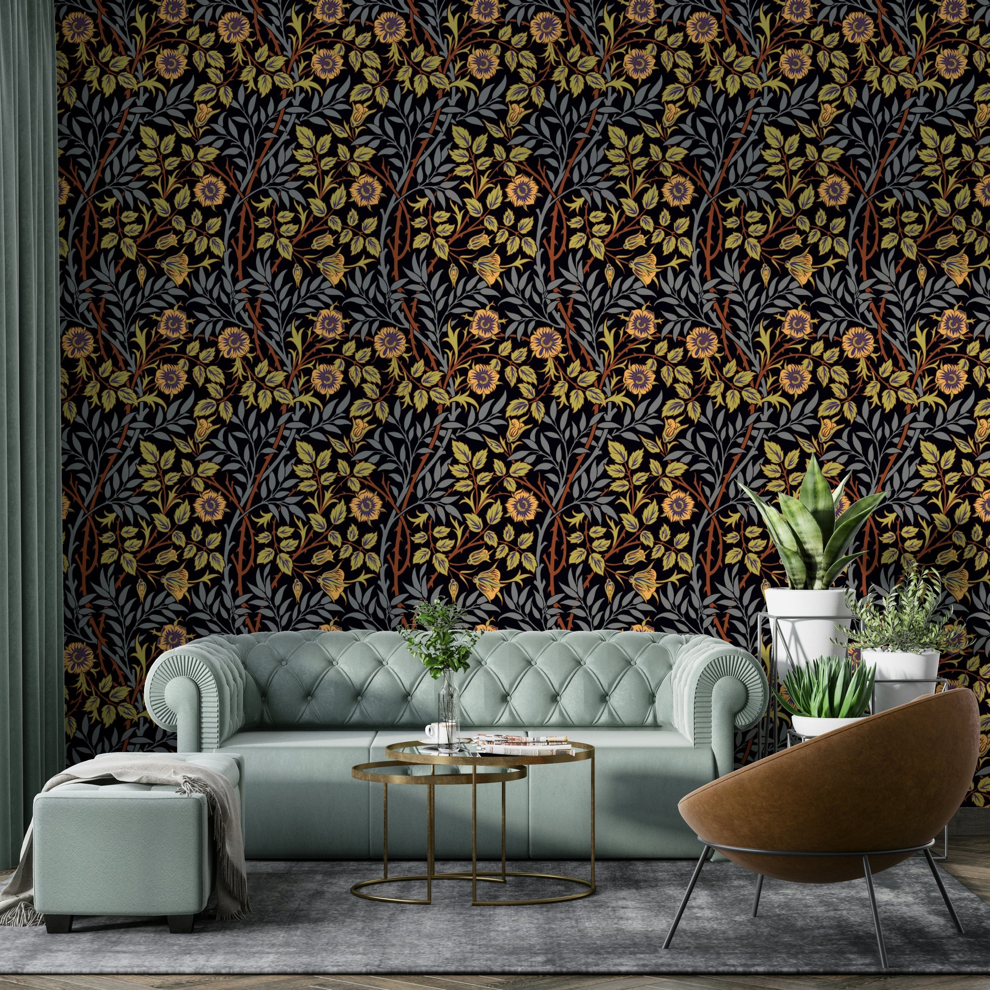 The design has a very polished and luxurious effect on the space.

