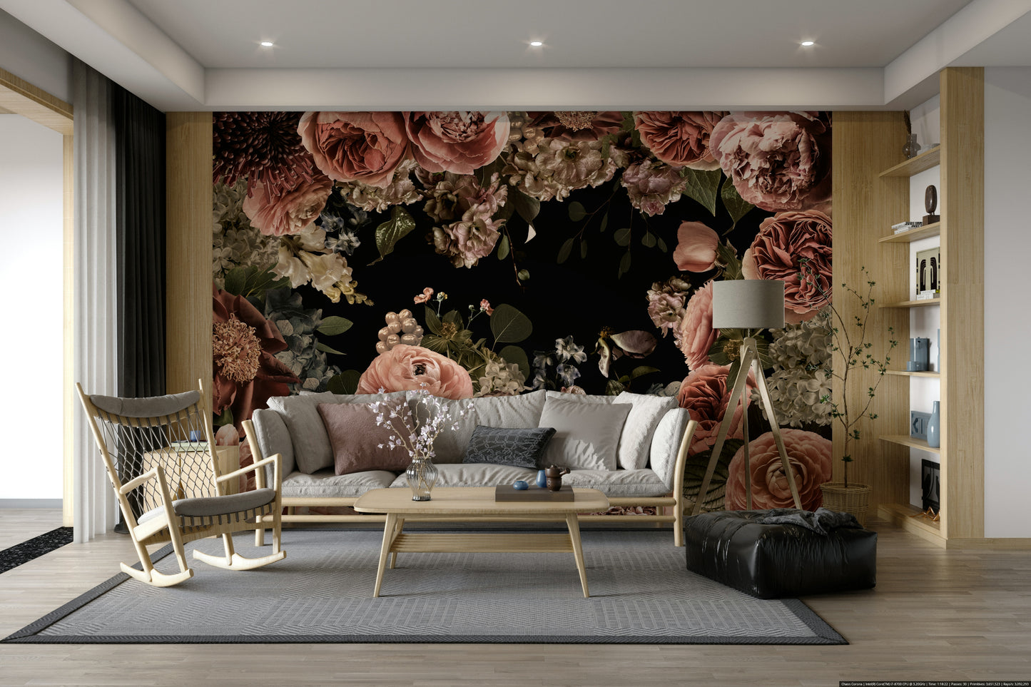 The flowers have a realistic, detailed look with a sense of light on their petals.

