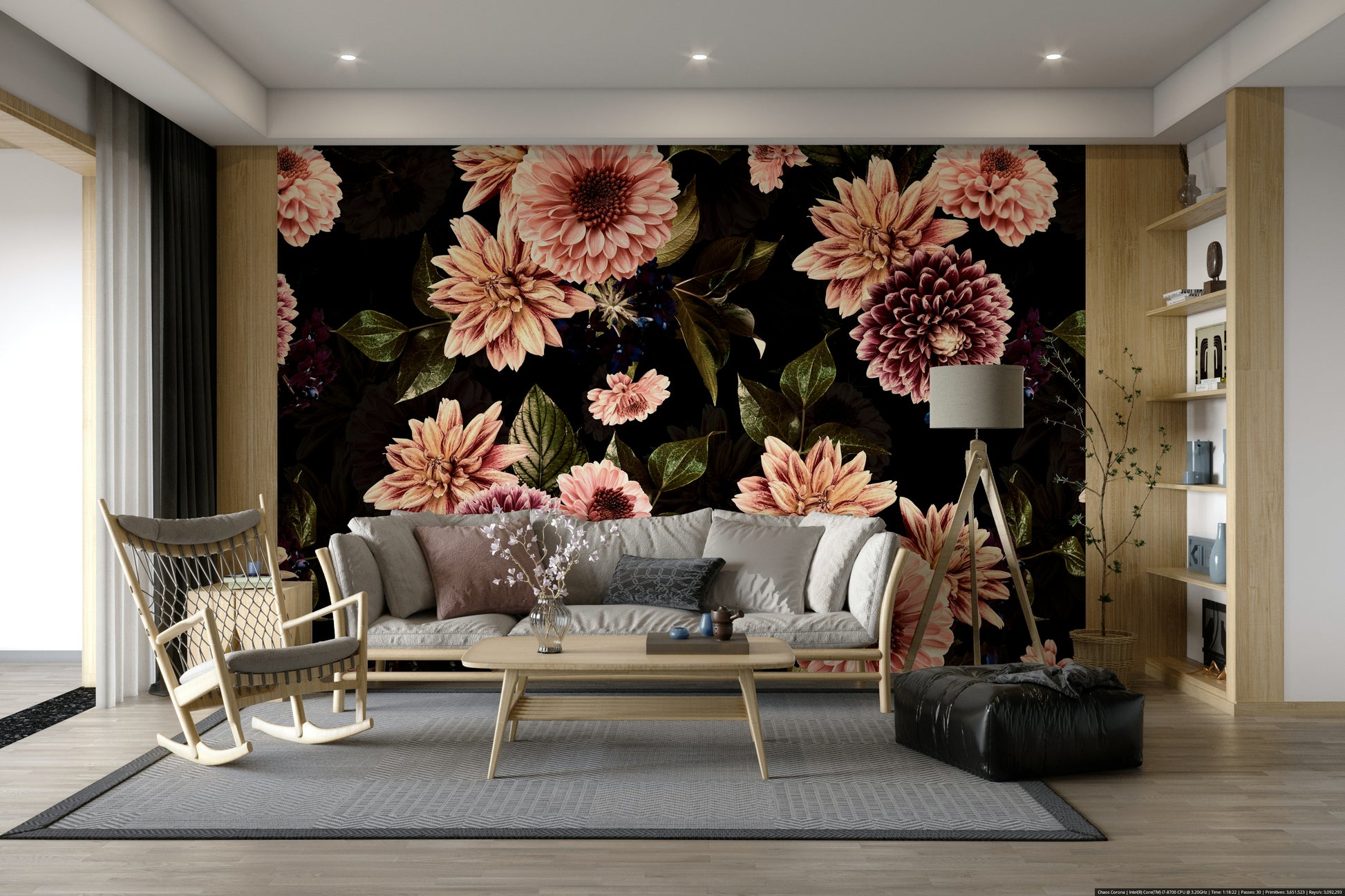 A close-up view shows the fine details of the flower petals and leaves.

