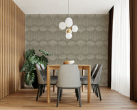 The mural extends across the entire wall, creating a clean backdrop.

