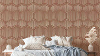 A wall mural featuring a soft, abstract pattern.

