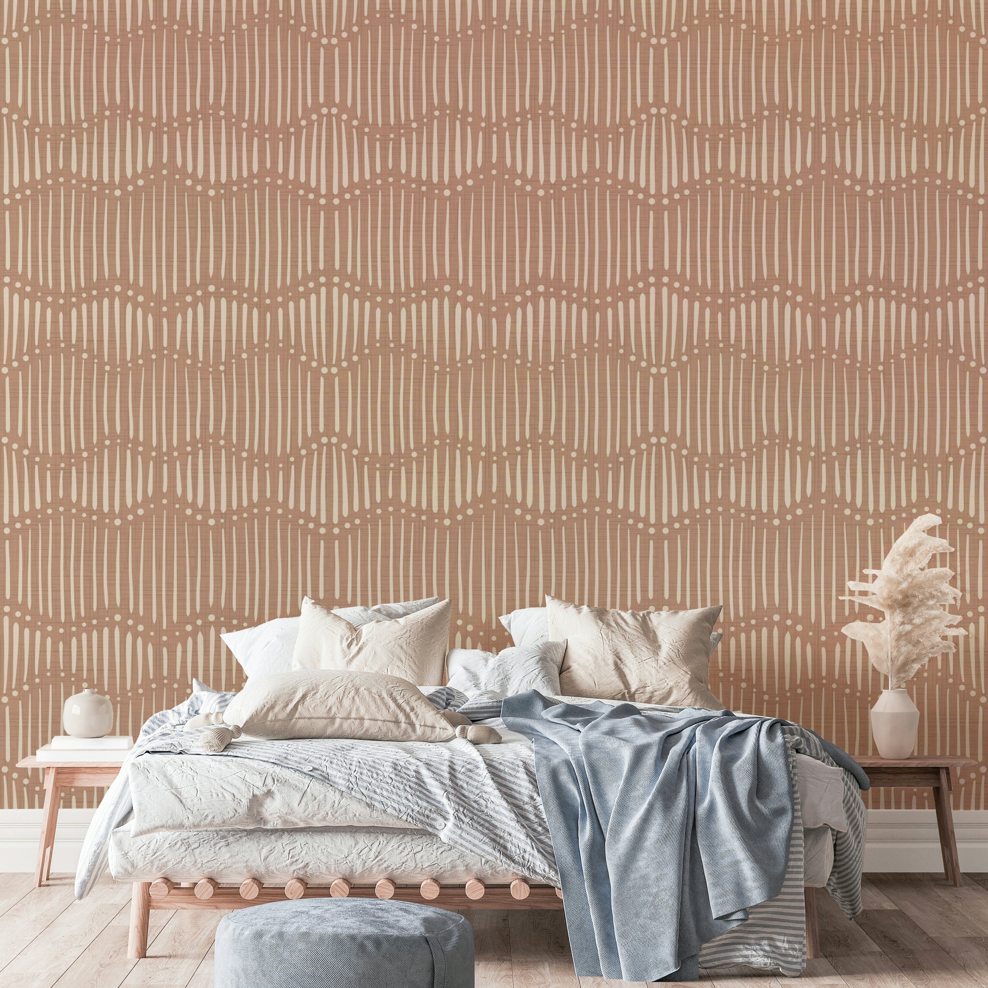 The colors are soft and gentle, with many shades of beige and light brown.

