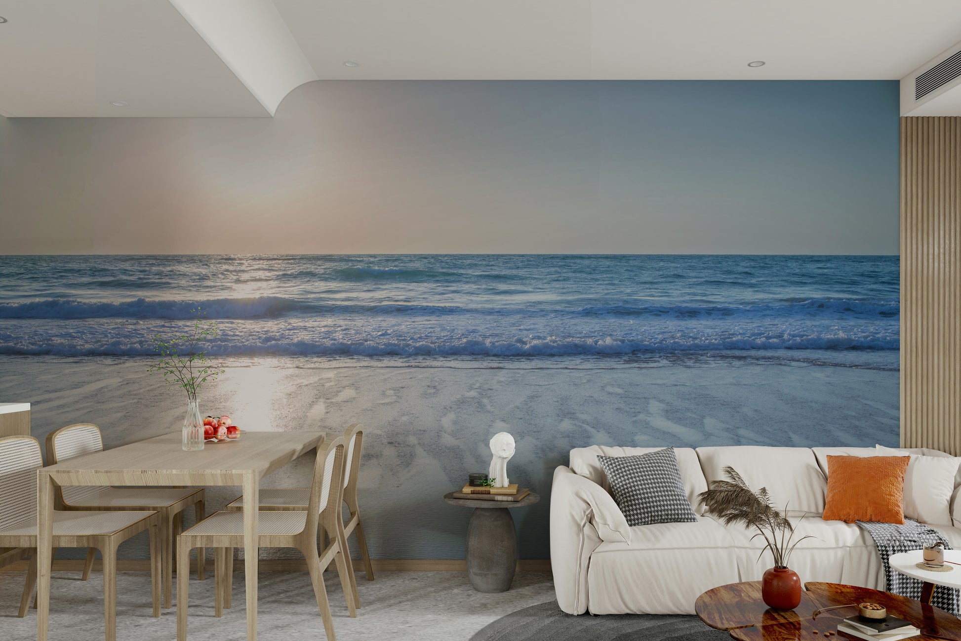 The design has a very calming and serene effect on the space.

