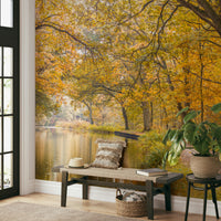 The mural extends across the entire wall, showing the full scene.

