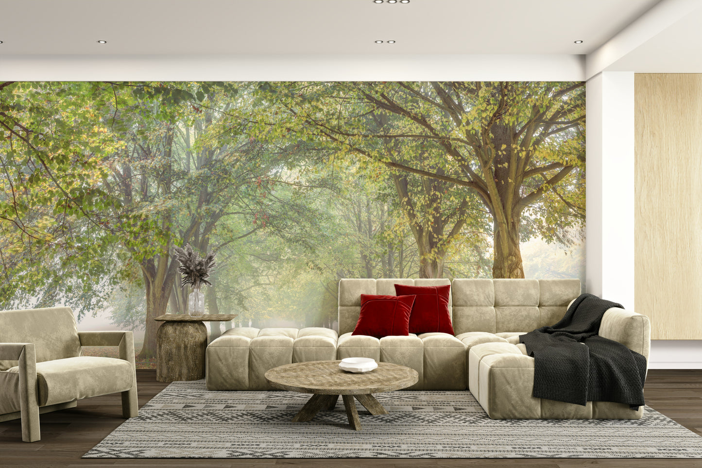 The design has a very calming and serene effect on the space.

