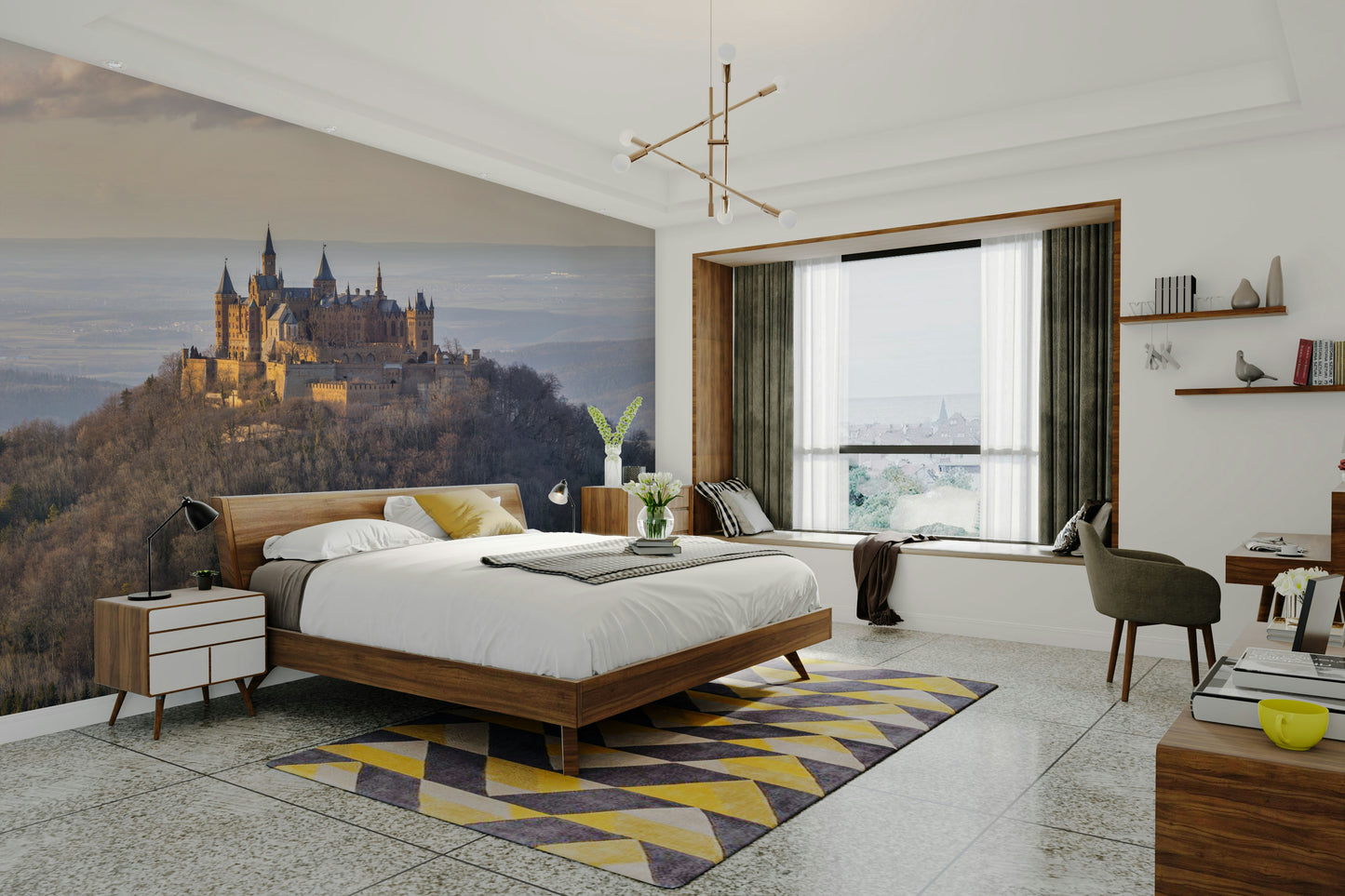 The mural is a high-quality print with sharp details and rich colors.
