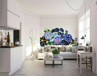 Small, delicate leaves and stems are visible among the blossoms.
