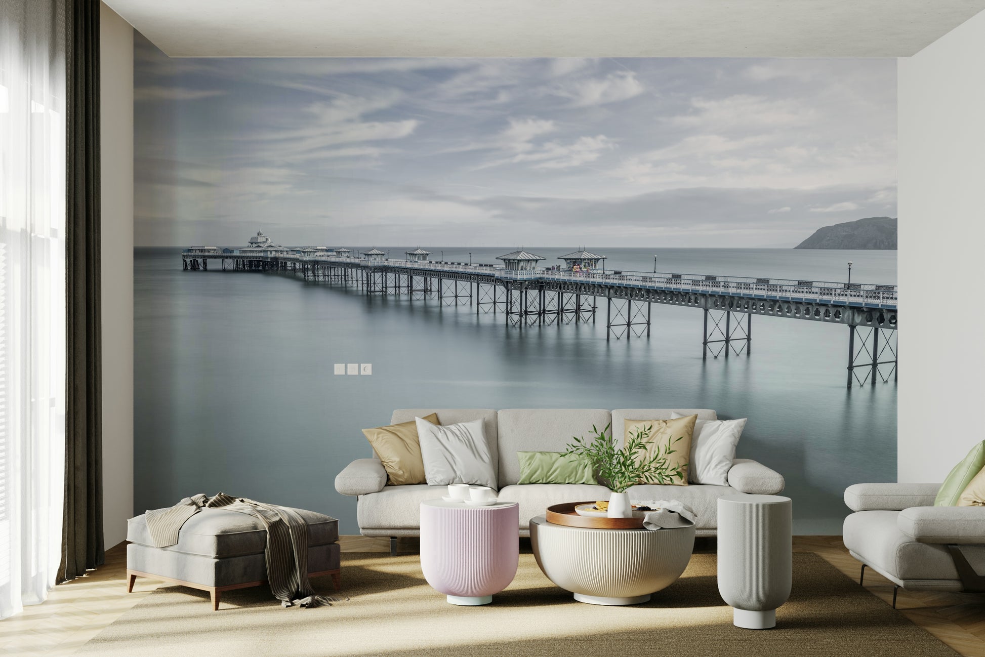Wall mural of the majestic Llandudno Pier.

