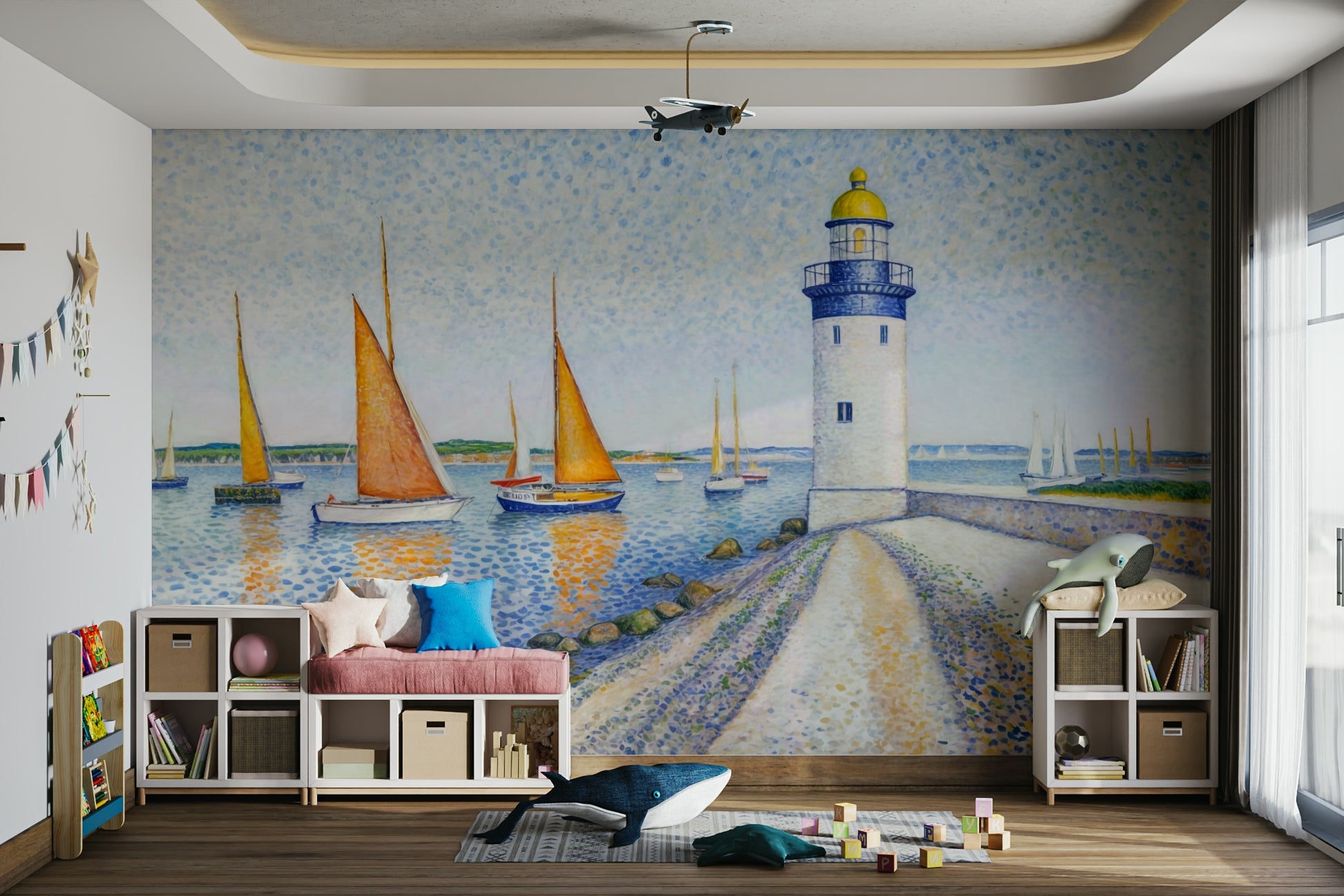 A calm and serene wall covering.

