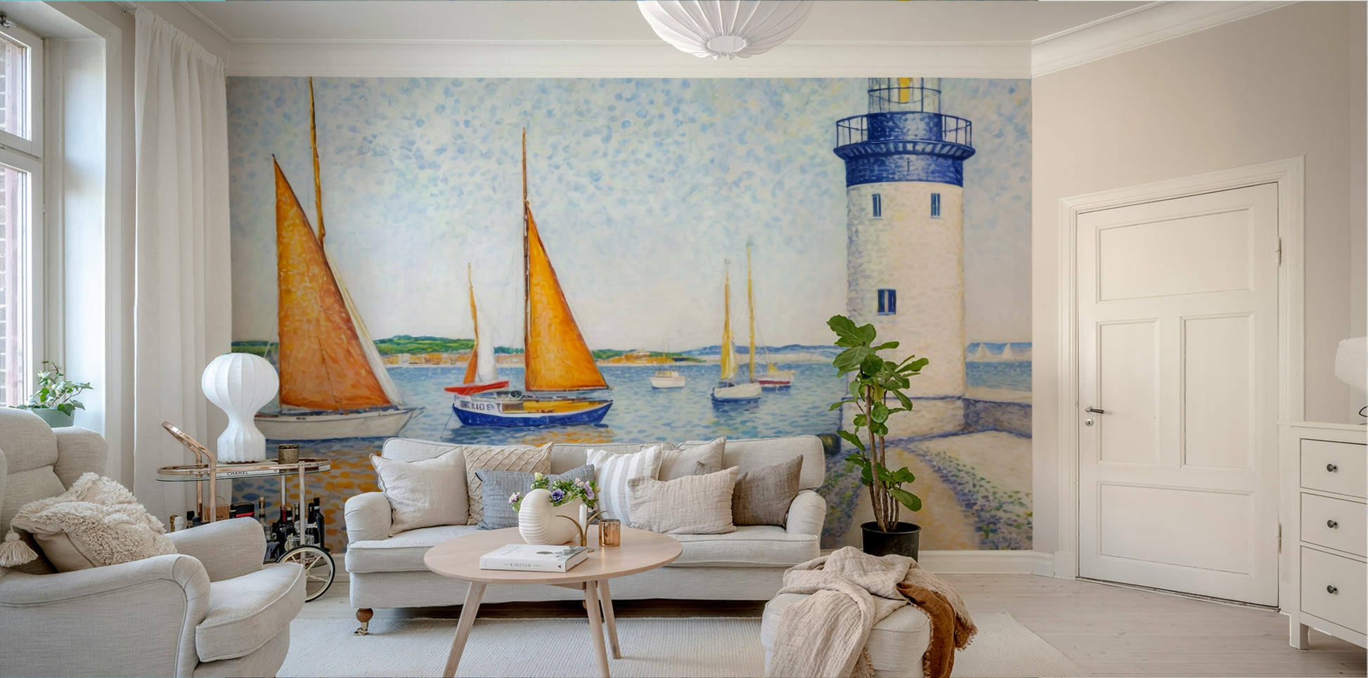 A high-quality print of a tranquil seascape.

